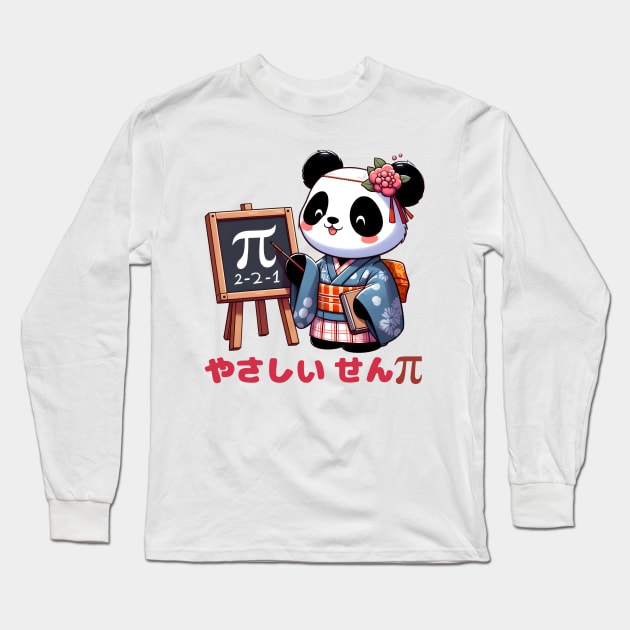 Pi day panda Long Sleeve T-Shirt by Japanese Fever